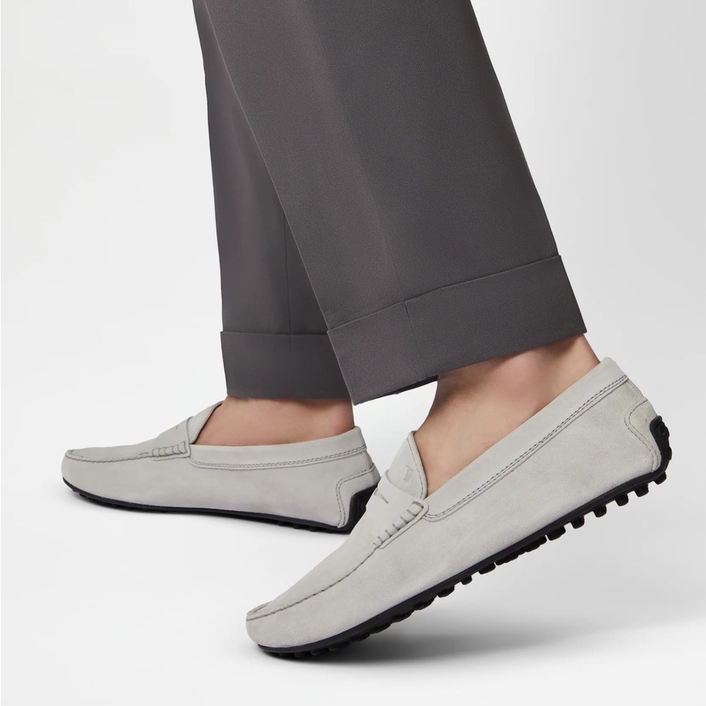Tod’s City Gommino Driving Shoes in Grey Suede